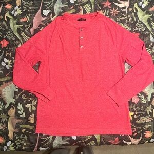Banana Republic Red Long Sleeve Henley, super soft size L